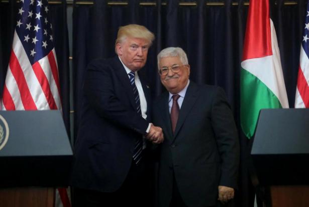 Palestinian President Mahmoud Abbas and US President Donald Trump. 