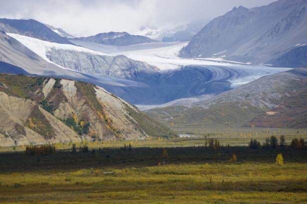 The Gulkana Glacier in the Alaska Range.