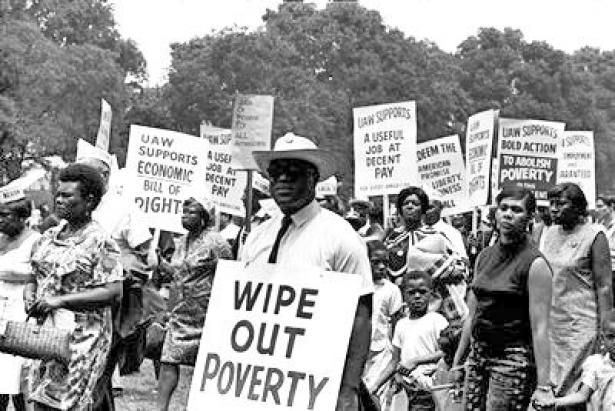 Placard reads 'Wipe Out Poverty' at 1968 Poor People's Campaign