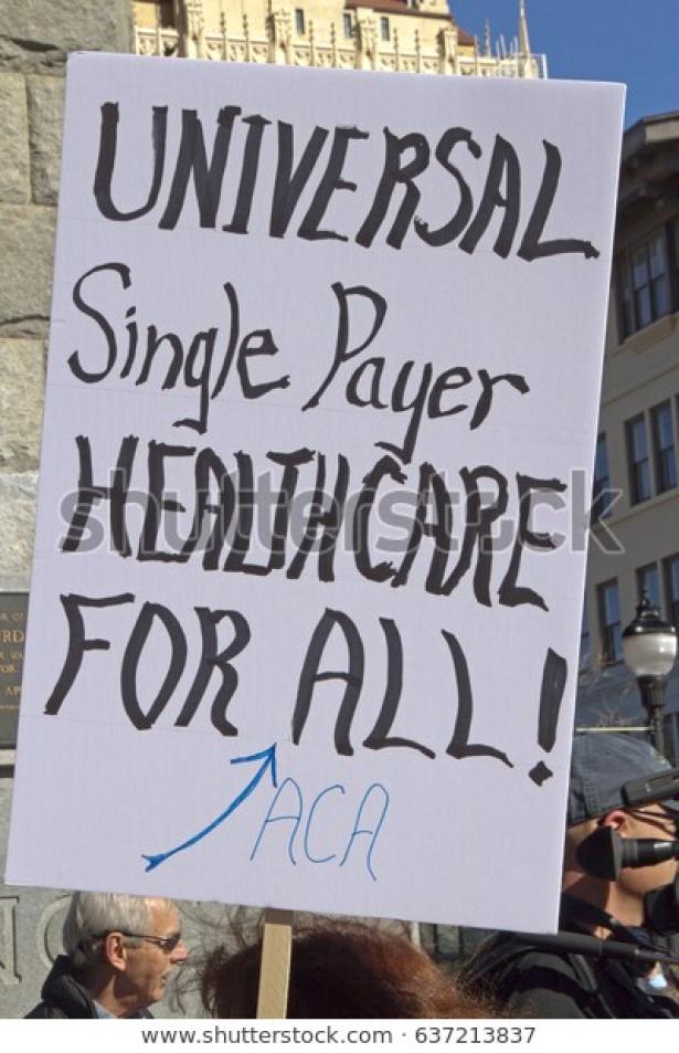 single payer picket sign