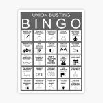 Union-Busting Bingo Card