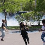peaceful protesters gased with tear gas by police