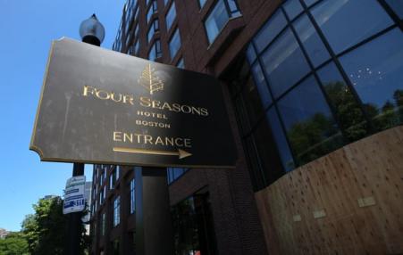Four Seasons Hotel Boston sign  