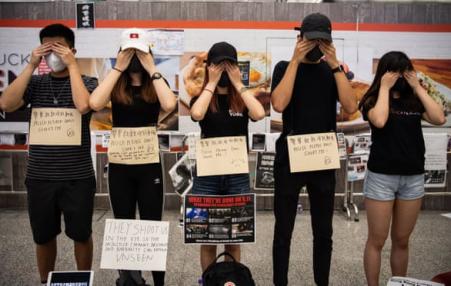 Protesters in Hong Kong international airport