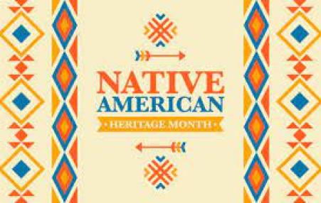 Drawing of a sign saying Native American Heritage month 